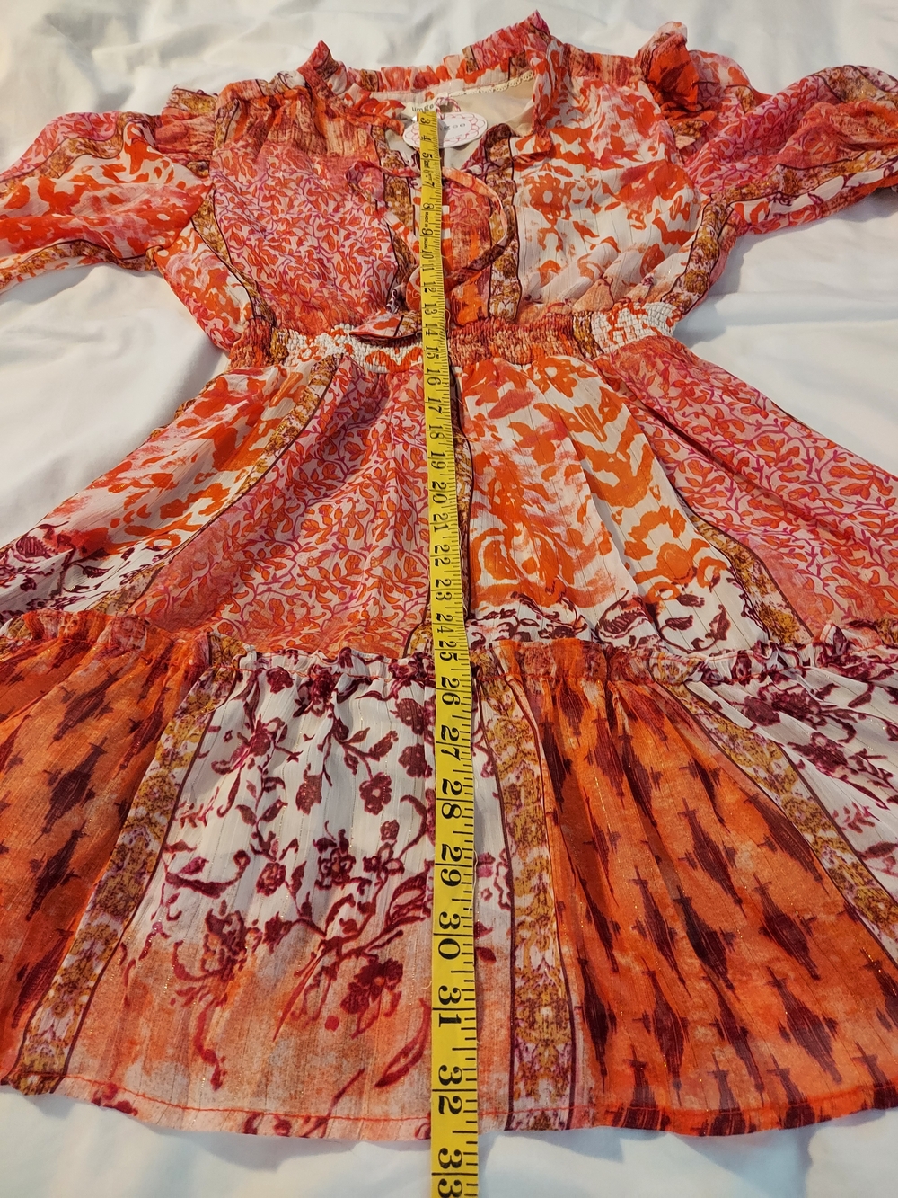 NWT Umgee Rust Multi Floral Ruffle Mini Dress - M - Picture 6 of 9